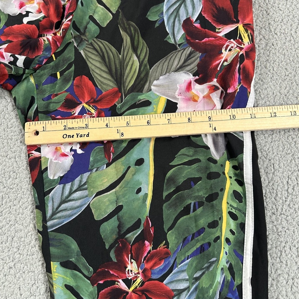 C&C California Pants Womens Large Multicolor Tropical Floral Jogger Side Stripe - Picture 10 of 16